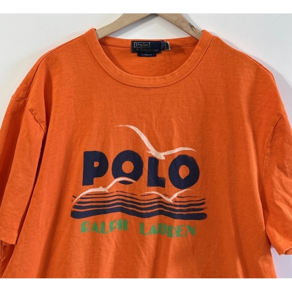 Mens Polo Ralph Lauren Seagull & Waves Classic Fit Crew-Neck T-Shirt Beach XL